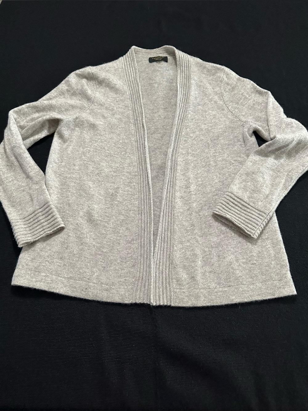 Charter Club 100% Cashmere Open-Front Cardigan – Light Gray- Size M - EUC - SOFT